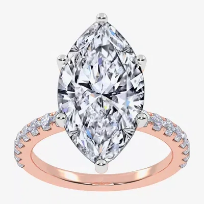 Modern Bride (f-g /vs2-si1) Womens 3 1/2 Ct. T.w Lab Grown White Diamond 14k Gold Marquise Side Stone Engagement  In Pink