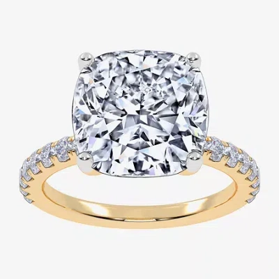 Modern Bride (f-g /vs2-si1) Womens 4 1/2 Ct. T.w. Lab Grown White Diamond 14k Gold Cushion Side Stone Engagement 
