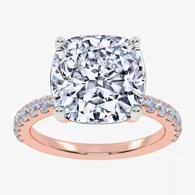 Modern Bride (f-g /vs2-si1) Womens 4 1/2 Ct. T.w. Lab Grown White Diamond 14k Gold Cushion Side Stone Engagement 