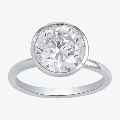 Modern Bride (f / Si1) Womens 3 Ct. Lab Grown White Diamond 10k White Gold Round Solitaire Engagement Ring In Silver