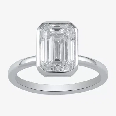 Modern Bride (f / Si1) Womens 3 Ct. Lab Grown White Diamond 10k White Gold Solitaire Engagement Ring In Transparent
