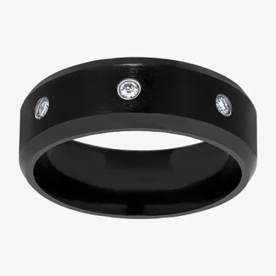 Modern Bride (f / Si2) Mens 8mm 1/10 Ct. T.w. Lab Grown White Diamond Wedding Band In Green