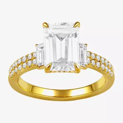 Modern Bride (f / Si2) Womens 2 1/3 Ct. T.w. Lab Grown White Diamond 10k Gold Side Stone 3-stone Engagement Ring