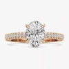 Modern Bride (f / Si2) Womens 2 Ct. T.w. Lab Grown White Diamond 10k White Gold Oval Side Stone Engagement Ring In Pink