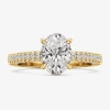 Modern Bride (f / Si2) Womens 2 Ct. T.w. Lab Grown White Diamond 10k White Gold Oval Side Stone Engagement Ring In Yellow
