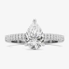 Modern Bride (f / Si2) Womens 2 Ct. T.w. Lab Grown White Diamond 10k White Gold Pear Side Stone Engagement Ring In Silver
