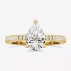 Modern Bride (f / Si2) Womens 2 Ct. T.w. Lab Grown White Diamond 10k White Gold Pear Side Stone Engagement Ring In Gold