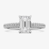 Modern Bride (f / Si2) Womens 2 Ct. T.w. Lab Grown White Diamond 10k White Gold Side Stone Engagement Ring In Silver