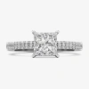 Modern Bride (f / Si2) Womens 2 Ct. T.w. Lab Grown White Diamond 10k White Gold Side Stone Engagement Ring In White