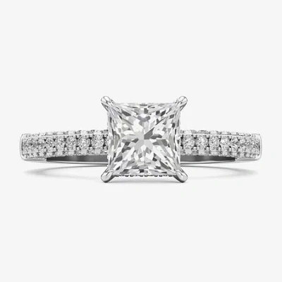 Modern Bride (f / Si2) Womens 2 Ct. T.w. Lab Grown White Diamond 10k White Gold Side Stone Engagement Ring