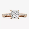 Modern Bride (f / Si2) Womens 2 Ct. T.w. Lab Grown White Diamond 10k White Gold Side Stone Engagement Ring In Pink