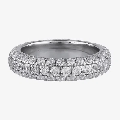 Modern Bride (f / Si2) Womens 4mm 1 Ct. T.w. Lab Grown White Diamond 10k Gold Eternity Band In Silver