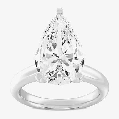 Modern Bride (f / Vs1) Womens 5 Ct. Lab-grown White Diamond 14k Gold Pear Solitaire Engagement Ring In Silver