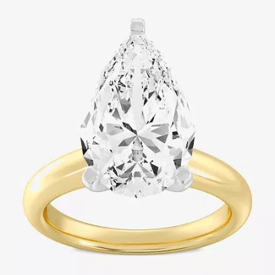 Modern Bride (f / Vs1) Womens 5 Ct. Lab-grown White Diamond 14k Gold Pear Solitaire Engagement Ring In Yellow