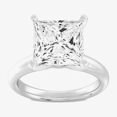 Modern Bride (f / Vs1) Womens 5 Ct. Lab-grown White Diamond 14k Gold Princess-cut Solitaire Engagement Ring In Silver