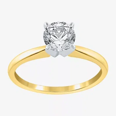 Modern Bride (f / Vs2) Womens 1 Ct. Lab-grown White Diamond 14k Gold Round Solitaire Engagement Ring In Yellow