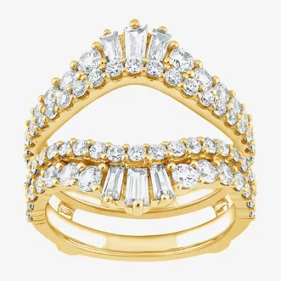 Modern Bride (f / Vs2) Womens 2 Ct. T.w. Lab Grown White Diamond 10k Gold Ring Guard