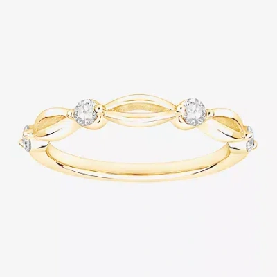 Modern Bride (f / Vs2) Womens 2.5mm 1/4 Ct. T.w. Lab Grown White Diamond 10k Gold Wedding Band In Yellow