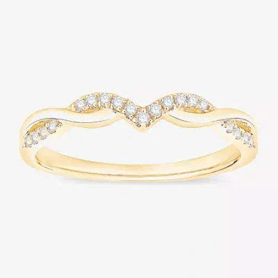 Modern Bride (f / Vs2) Womens 3mm 1/10 Ct. T.w. Lab Grown White Diamond 10k Gold Wedding Band In Yellow