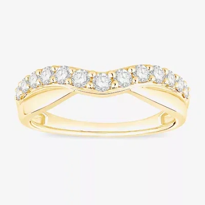 Modern Bride (f / Vs2) Womens 4.5mm 1/2 Ct. T.w. Lab Grown White Diamond 10k Gold Wedding Band In Yellow