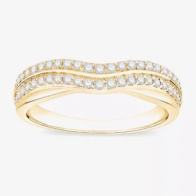 Modern Bride (f / Vs2) Womens 4.5mm 1/3 Ct. T.w. Lab Grown White Diamond 10k Gold Wedding Band In Yellow