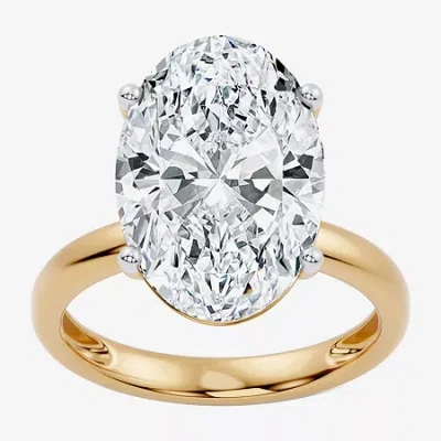 Modern Bride (f/vs2) Womens 10 Ct. Lab Grown White Diamond 14k Gold Oval Solitaire Engagement Ring