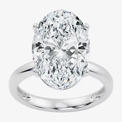Modern Bride (f/vs2) Womens 10 Ct. Lab Grown White Diamond 14k Gold Oval Solitaire Engagement Ring In Metallic