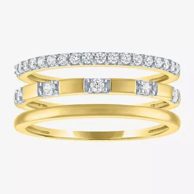 Modern Bride (g-h / I1-i2) Womens 1/4 Ct. T.w. Lab Grown White Diamond 10k Gold Band