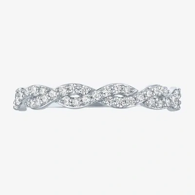 Modern Bride (g-h / I1-i2) Womens 1/4 Ct. T.w. Lab Grown White Diamond 10k White Gold Band In Metallic