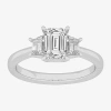 Modern Bride (g-h / Si1-si2) Womens 1 1/2 Ct. T.w. Lab Grown White Diamond 14k White Gold 3-stone Engagement Ring In White