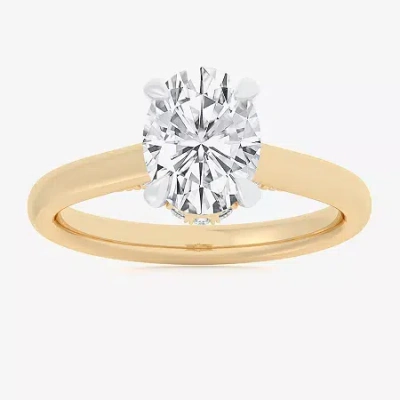 Modern Bride (g-h / Si1-si2) Womens 1 1/7 Ct. T.w. Lab Grown White Diamond 14k Gold Oval Solitaire Engagement Rin