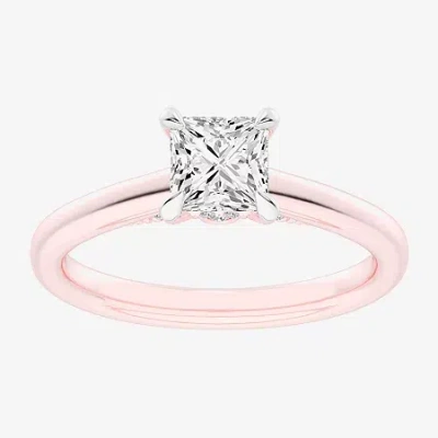 Modern Bride (g-h / Si1-si2) Womens 1 1/7 Ct. T.w. Lab Grown White Diamond 14k Rose Gold Solitaire Engagement Rin In Pink