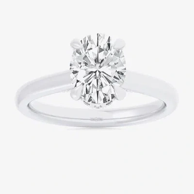 Modern Bride (g-h / Si1-si2) Womens 1 1/7 Ct. T.w. Lab Grown White Diamond 14k White Gold Oval Solitaire Engageme