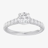 Modern Bride (g-h / Si1-si2) Womens 1 3/8 Ct. T.w. Lab Grown White Diamond 14k Gold Round Side Stone Engagement R In White