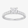 Modern Bride (g-h / Si1-si2) Womens 1 3/8 Ct. T.w. Lab Grown White Diamond 14k Gold Side Stone Engagement Ring In Metallic