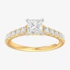 Modern Bride (g-h / Si1-si2) Womens 1 3/8 Ct. T.w. Lab Grown White Diamond 14k Gold Side Stone Engagement Ring In Yellow