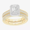 Modern Bride (g-h / Si1-si2) Womens 1 7/8 Ct. T.w. Lab Grown White Diamond 14k Gold Side Stone Halo Engagement Ri In Yellow