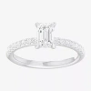 Modern Bride (g-h / Si1-si2) Womens 1 Ct. T.w. Lab Grown White Diamond 10k White Gold Side Stone Engagement Ring In White