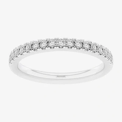 Modern Bride (g-h / Si1-si2) Womens 1/4 Ct. T.w. Lab Grown White Diamond 14k Gold Wedding Band In Metallic