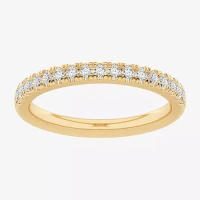 Modern Bride (g-h / Si1-si2) Womens 1/4 Ct. T.w. Lab Grown White Diamond 14k Gold Wedding Band In Yellow