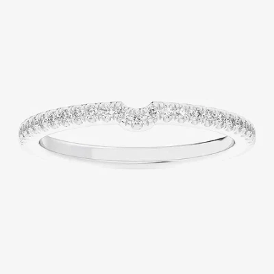 Modern Bride (g-h / Si1-si2) Womens 1/6 Ct. T.w. Lab Grown White Diamond 14k White Gold Wedding Band In Silver
