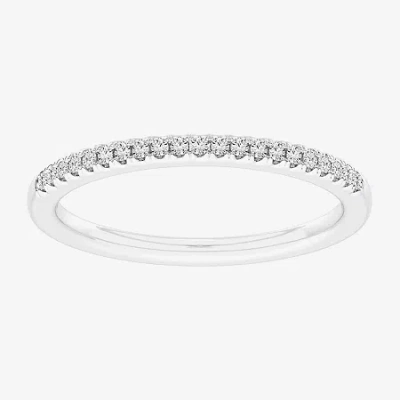 Modern Bride (g-h / Si1-si2) Womens 1/7 Ct. T.w. Lab Grown White Diamond 14k White Gold Wedding Band In Metallic