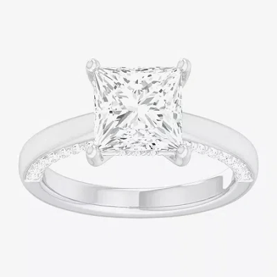 Modern Bride (g-h / Si1-si2) Womens 2 1/2 Ct. T.w. Lab-grown White Diamond 14k Gold Princess Solitaire Engagement
