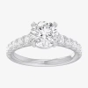 Modern Bride (g-h / Si1-si2) Womens 2 1/2 Ct. T.w. Lab Grown White Diamond 14k Gold Round Side Stone Engagement R In White
