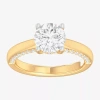 Modern Bride (g-h / Si1-si2) Womens 2 1/2 Ct. T.w. Lab-grown White Diamond 14k Gold Round Solitaire Engagement Ri In Yellow