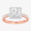 Modern Bride (g-h / Si1-si2) Womens 2 1/2 Ct. T.w. Lab Grown White Diamond 14k Gold Side Stone Halo Engagement Ri In Gold
