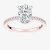 Modern Bride (g-h / Si1-si2) Womens 2 1/4 Ct. T.w. Lab Grown White Diamond 14k White Gold Oval Side Stone Engagem In Pink