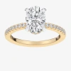 Modern Bride (g-h / Si1-si2) Womens 2 1/4 Ct. T.w. Lab Grown White Diamond 14k White Gold Oval Side Stone Engagem In Gold