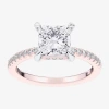 Modern Bride (g-h / Si1-si2) Womens 2 1/4 Ct. T.w. Lab Grown White Diamond 14k White Gold Side Stone Engagement R In Pink
