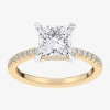 Modern Bride (g-h / Si1-si2) Womens 2 1/4 Ct. T.w. Lab Grown White Diamond 14k White Gold Side Stone Engagement R In Gold